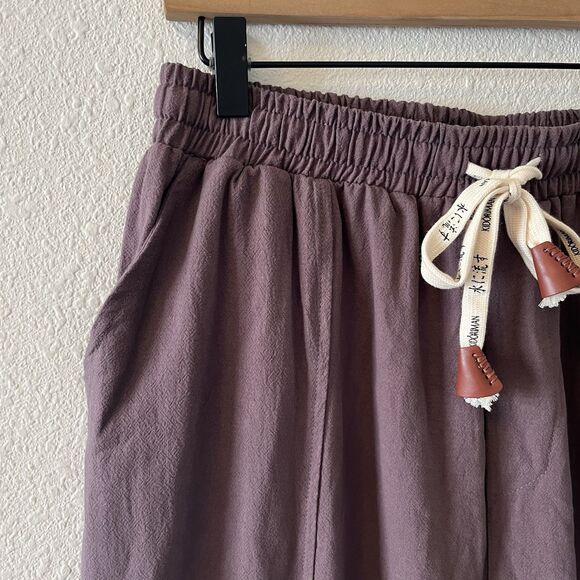 Kidoriman Kireina Jogger Pants L Purple Pull On Elastic Waist Lightweight Loose - Picture 4 of 16